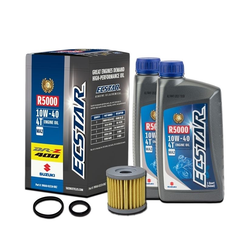 Suzuki Ecstar R5000 DRZ400 10w40 Oil Change Kit 99