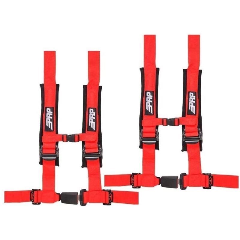 PRP Harnesses 2" 4 Point 2 Pack (Red) SBAUTO2